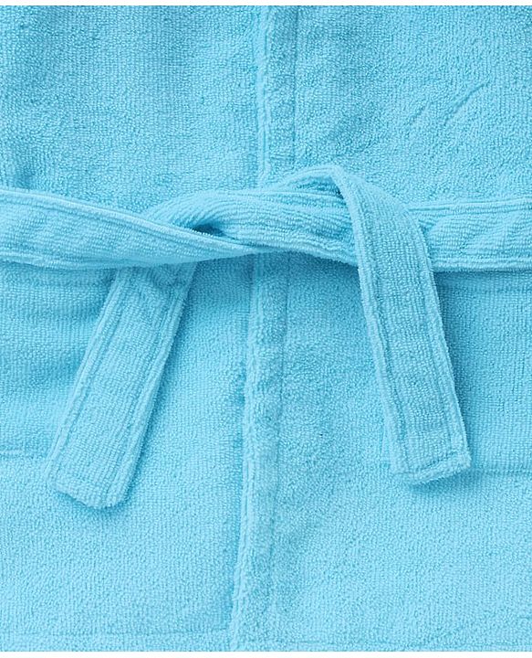 Babyhug Velour Microfiber Full Sleeves Hooded Bath Robe With Puppy Embroidery & Ear Applique - Light Blue