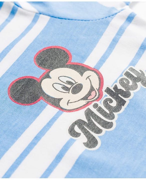 Babyhug Disney Cotton Knit T-Shirts Half Sleeve with Mickey and Friends Graphic Multi Color 6-9 Months Pack of 2