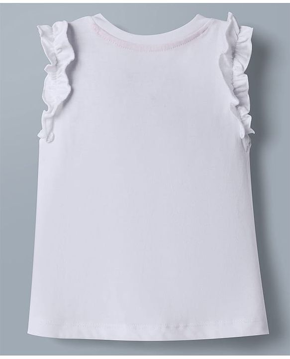 Babyhug Disney 100% Cotton Knit Sleeveless Tank T-Shirts With Minnie Mouse & Friends Graphic Pack of 2 - Pink & White