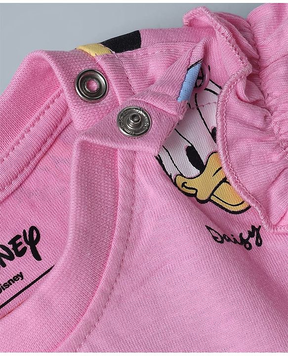 Babyhug Disney 100% Cotton Knit Sleeveless Tank T-Shirts With Minnie Mouse & Friends Graphic Pack of 2 - Pink & White