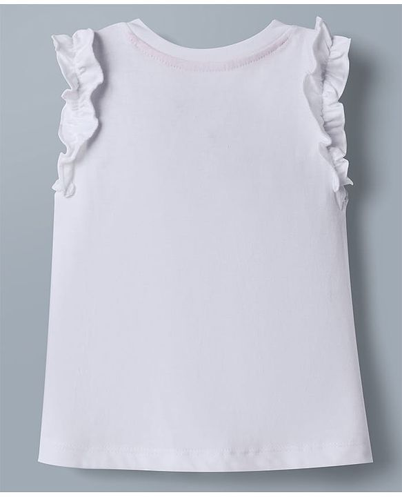 Babyhug Disney 100% Cotton Knit Sleeveless Tank T-Shirts With Minnie Mouse & Friends Graphic Pack of 2 - Pink & White