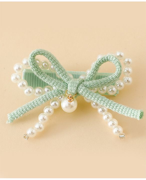 Babyhug Bow & Butterfly Clips Pack Of 2 - Green