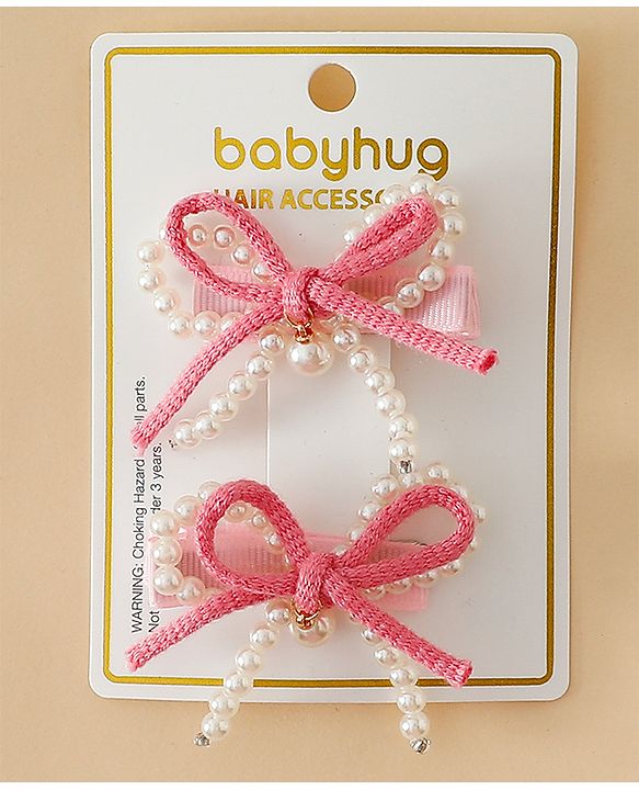 Babyhug Bow & Butterfly Clips Pack Of 2 - Green