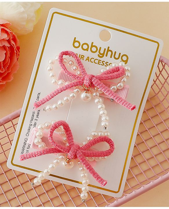 Babyhug Bow & Butterfly Clips Pack Of 2 - Green