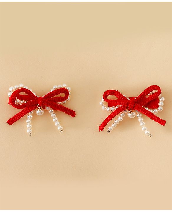 Babyhug Bow & Butterfly Clips Pack Of 2 - Green
