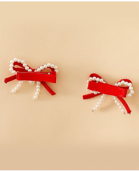 Babyhug Bow & Butterfly Clips Pack Of 2 - Green