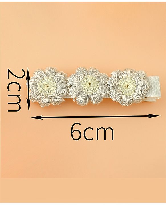 Pine Kids Hair Pins And Clips with Bow and Floral Applique Pack of 10 - Yellow