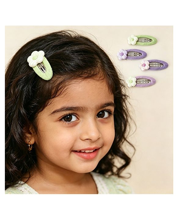Babyhug Snap Clips Combo Sets - Purple&Green