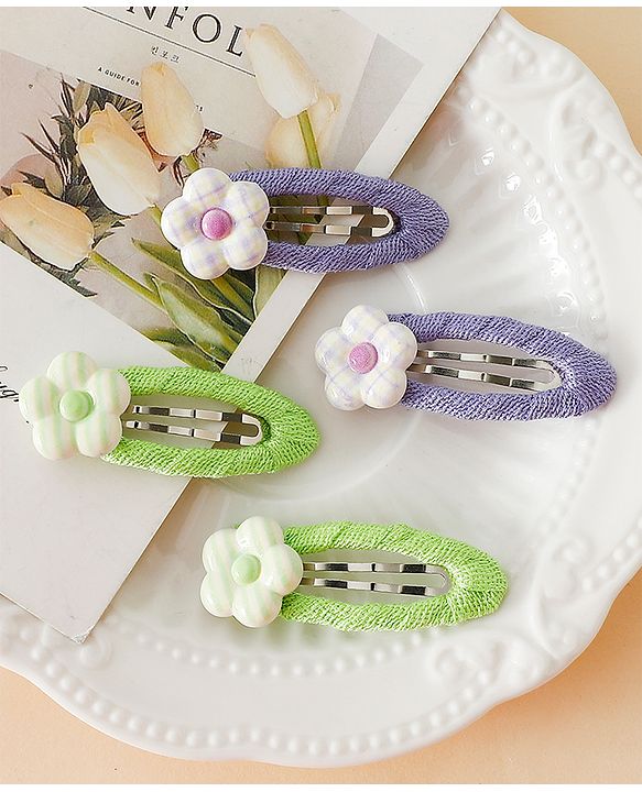 Babyhug Snap Clips Combo Sets - Purple&Green