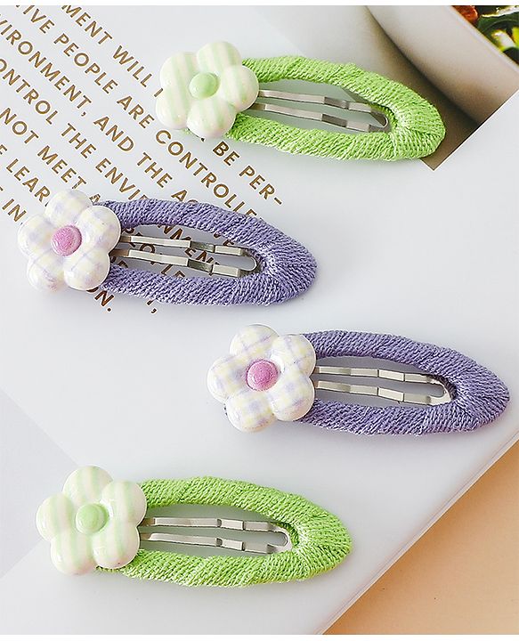 Babyhug Snap Clips Combo Sets - Purple&Green