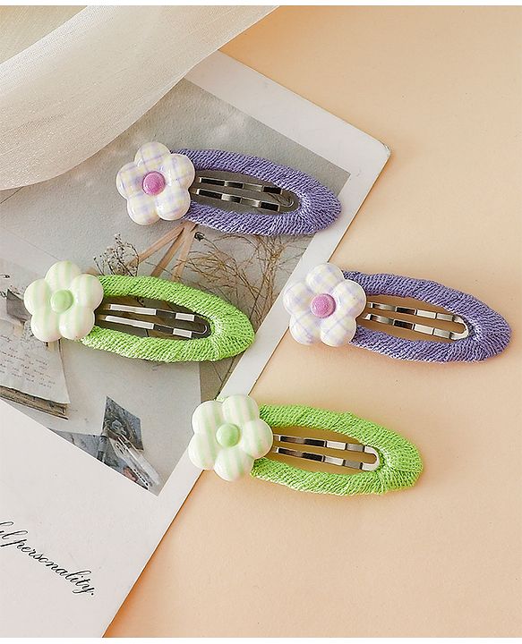 Babyhug Snap Clips Combo Sets - Purple&Green