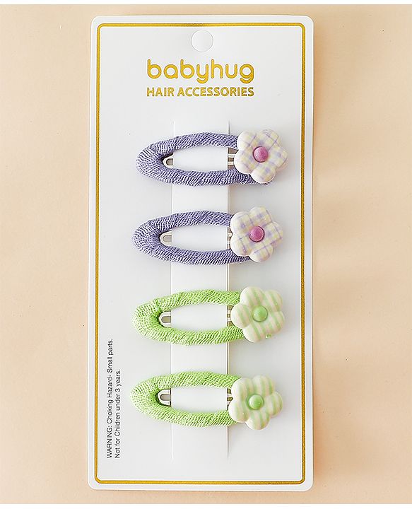 Babyhug Snap Clips Combo Sets - Purple&Green