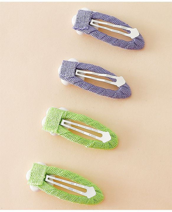 Babyhug Snap Clips Combo Sets - Purple&Green