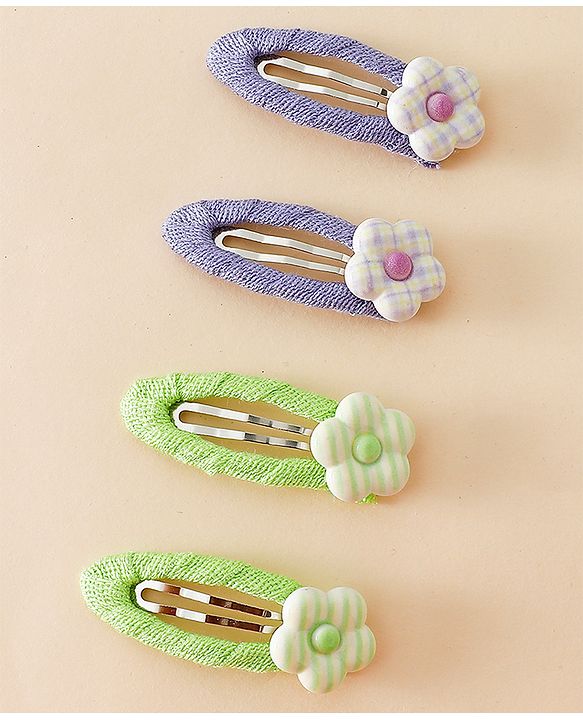 Babyhug Snap Clips Combo Sets - Purple&Green