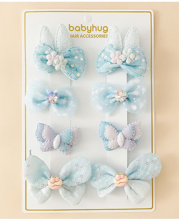 Babyhug Bow & Butterfly Clips Combo Sets - Pink