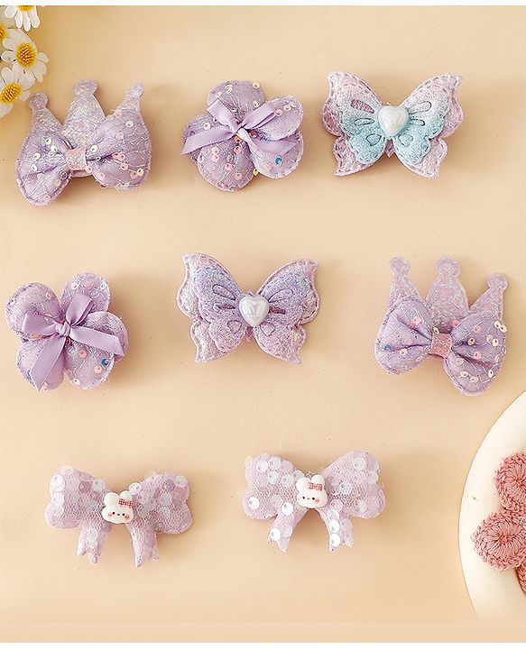 Babyhug Bow & Butterfly Clips Combo Sets - Pink