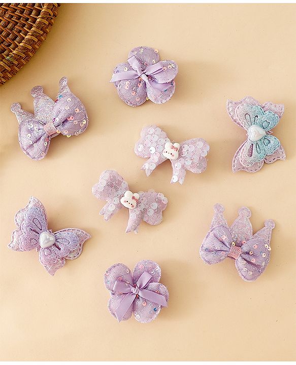Babyhug Bow & Butterfly Clips Combo Sets - Pink