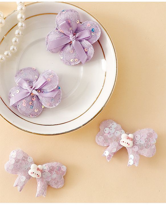 Babyhug Bow & Butterfly Clips Combo Sets - Pink