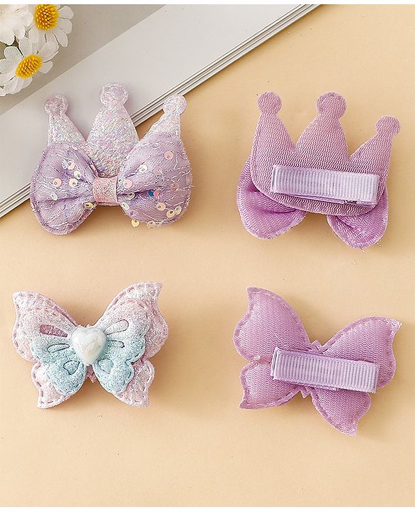 Babyhug Bow & Butterfly Clips Combo Sets - Pink