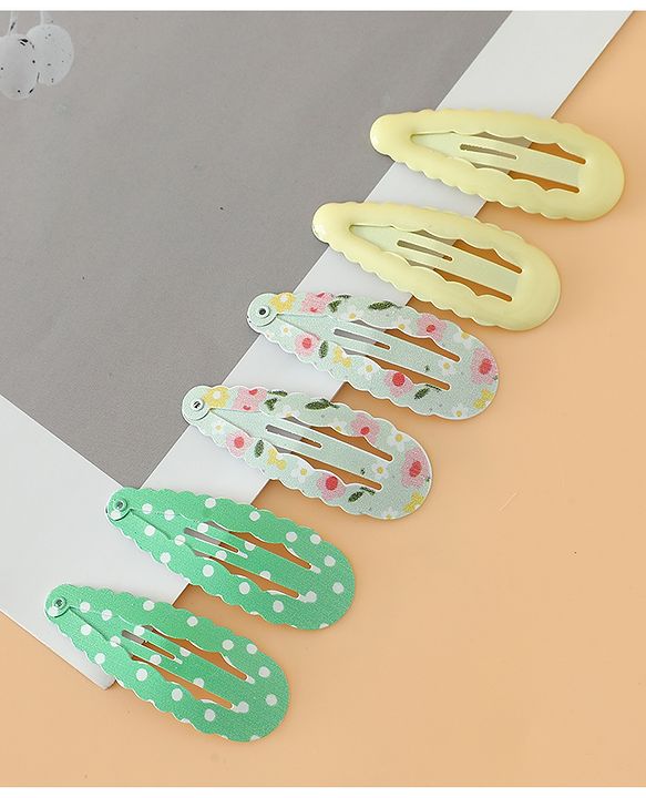 Babyhug Floral Printed Snap Clip - Blue & Yellow