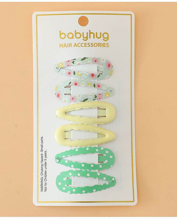 Babyhug Floral Printed Snap Clip - Blue & Yellow
