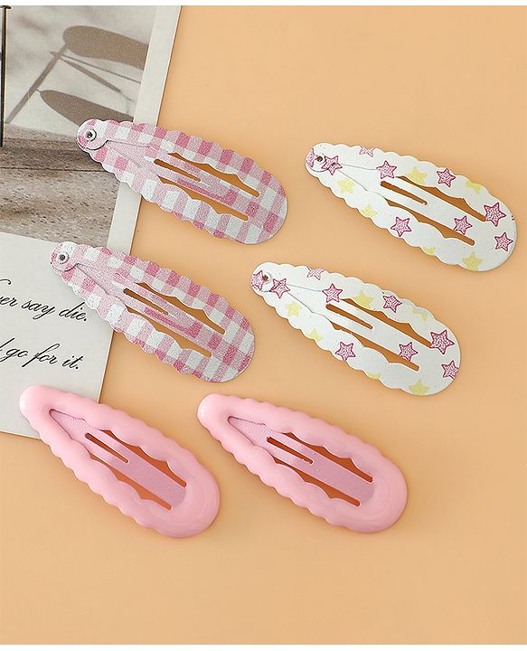 Pine Kids Fashion Snap Hair Clips - Pink & White