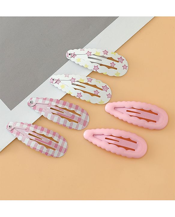 Pine Kids Fashion Snap Hair Clips - Pink & White