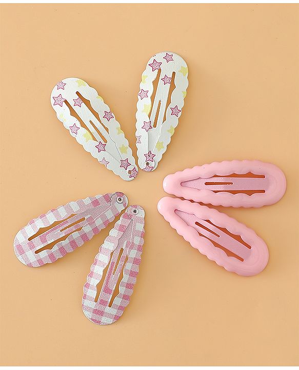 Pine Kids Fashion Snap Hair Clips - Pink & White