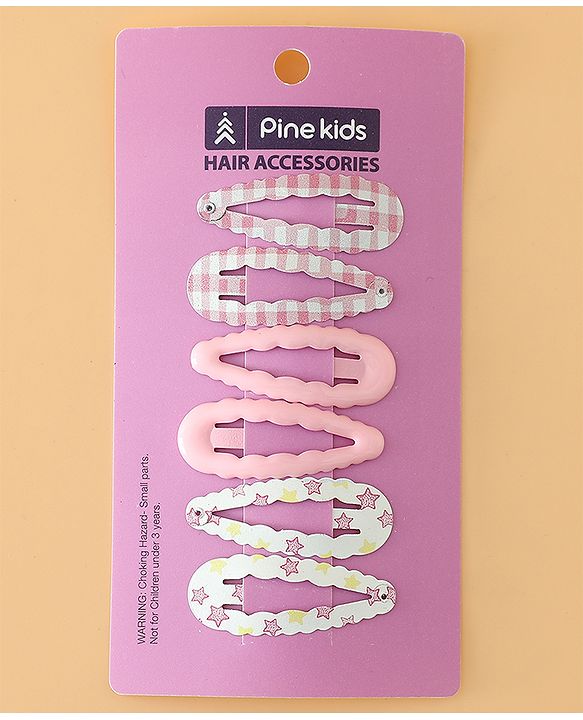 Pine Kids Fashion Snap Hair Clips - Pink & White