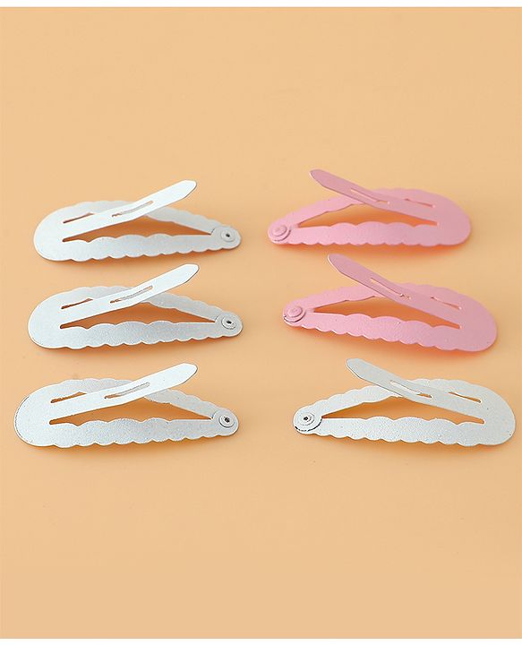 Pine Kids Fashion Snap Hair Clips - Pink & White