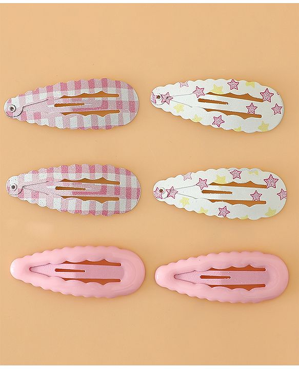 Pine Kids Fashion Snap Hair Clips - Pink & White