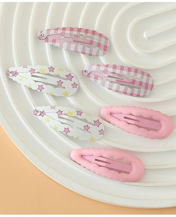 Pine Kids Fashion Snap Hair Clips - Pink & White