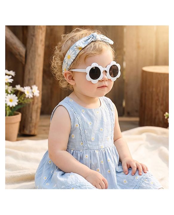 Babyhug Head Band & Sunglasses Combo Set - Blue