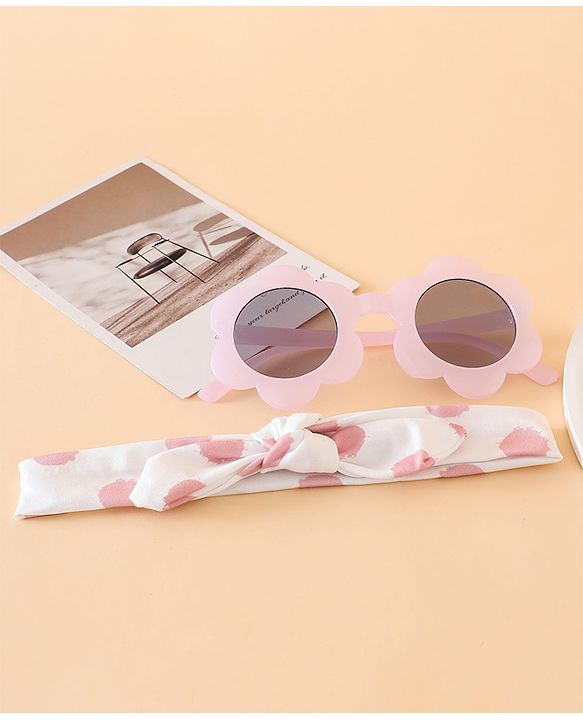Babyhug Head Band & Sunglasses Combo Set - Pink