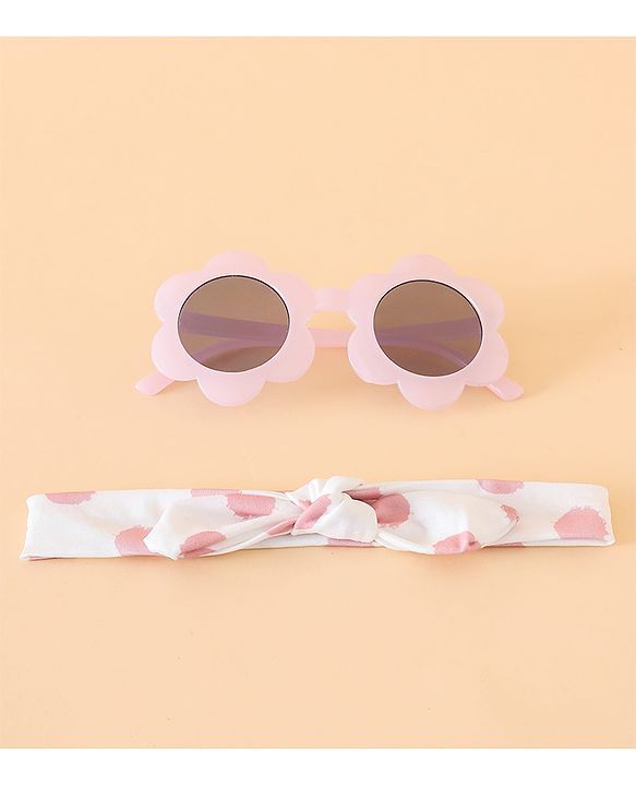 Babyhug Head Band & Sunglasses Combo Set - Pink