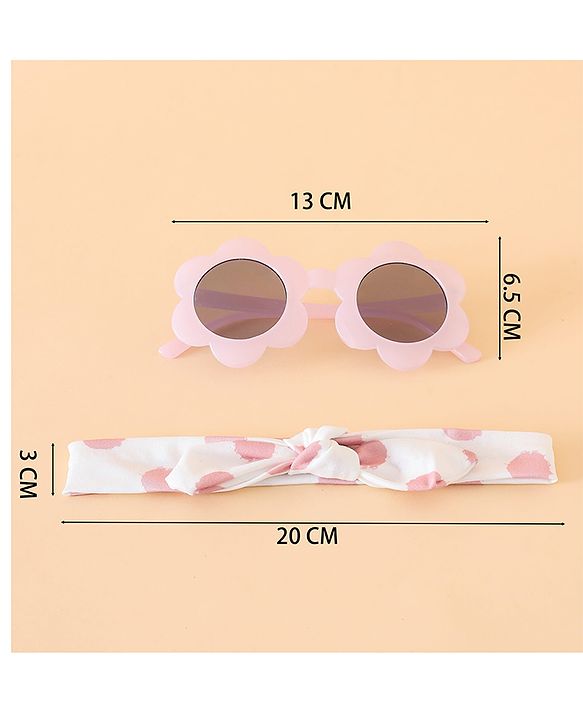 Babyhug Head Band & Sunglasses Combo Set - Pink