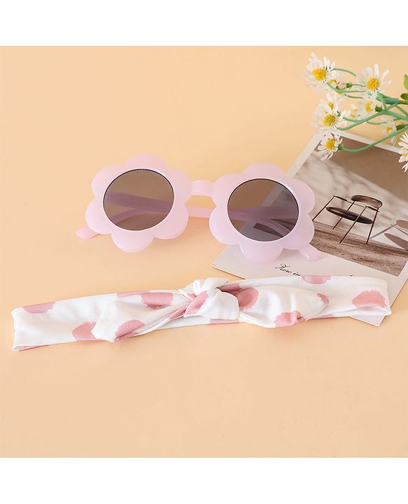 Babyhug Head Band & Sunglasses Combo Set - Pink