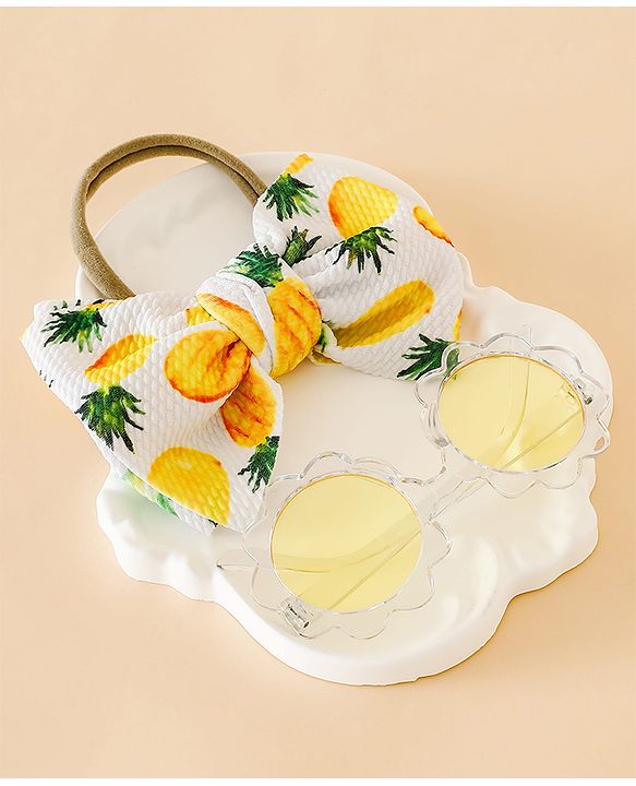 Babyhug Head Band & Sunglasses Combo Set - Yellow