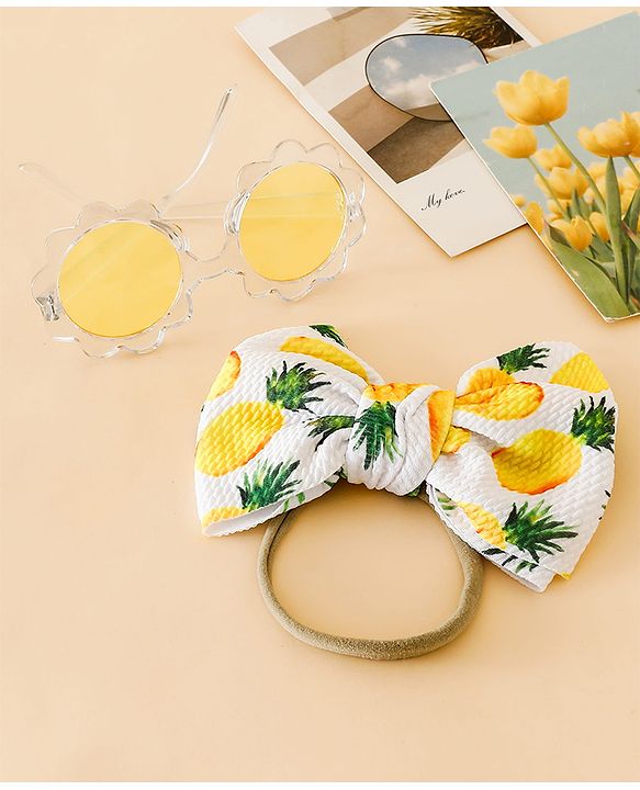 Babyhug Head Band & Sunglasses Combo Set - Yellow
