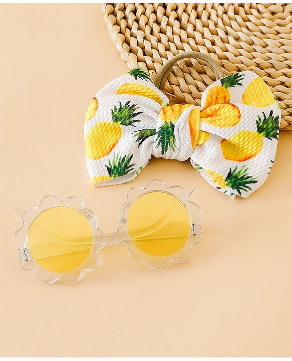 Babyhug Head Band & Sunglasses Combo Set - Yellow