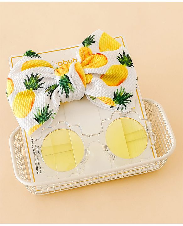 Babyhug Head Band & Sunglasses Combo Set - Yellow