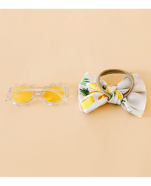 Babyhug Head Band & Sunglasses Combo Set - Yellow