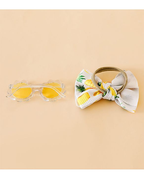 Babyhug Head Band & Sunglasses Combo Set - Yellow