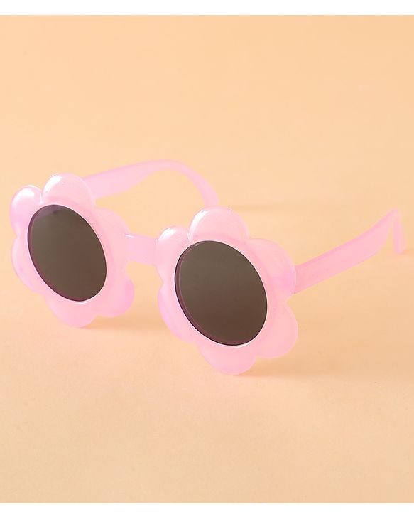 Girls Floral Headband and Round Sunglasses Set - PInk & Blue
