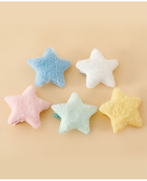 Pine Kids Hair Pins and Clips With Star Design - Blue & Pink