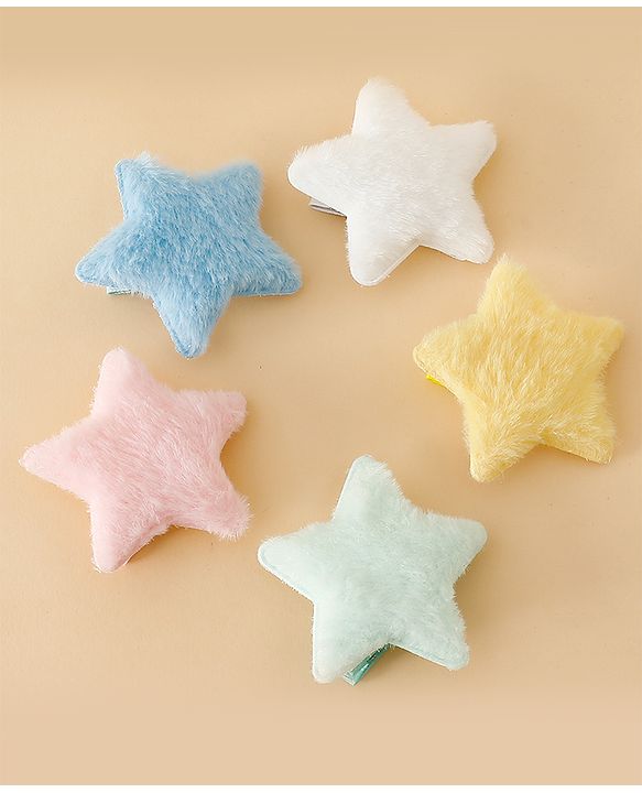 Pine Kids Hair Pins and Clips With Star Design - Blue & Pink