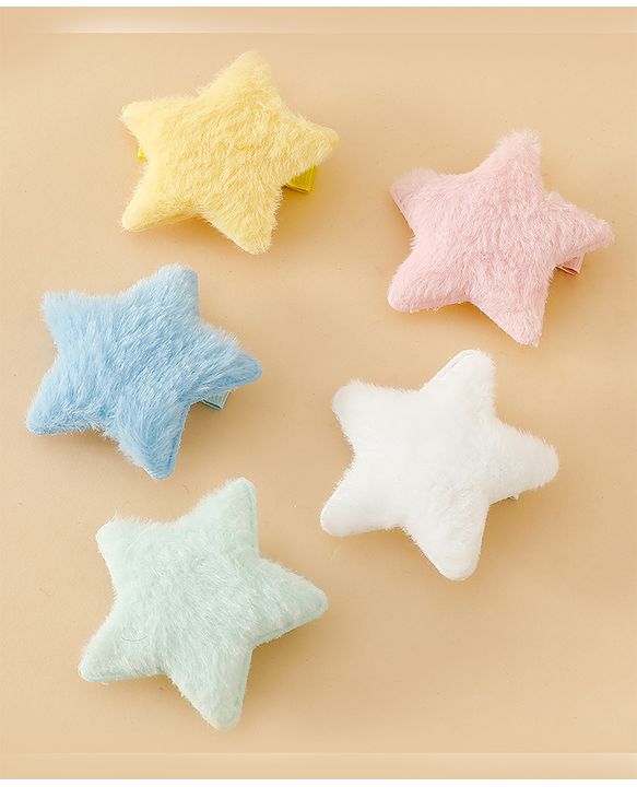 Pine Kids Hair Pins and Clips With Star Design - Blue & Pink