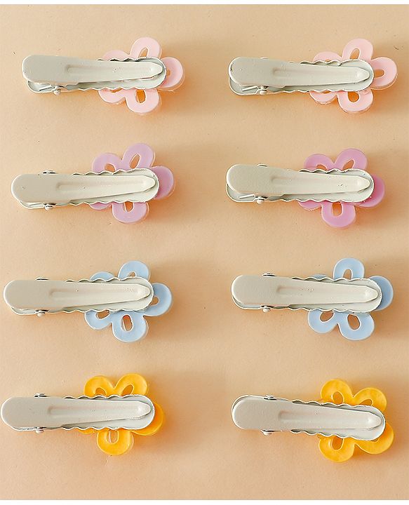 Babyhug Floral Bloom Hair Clips - PInk & Purple