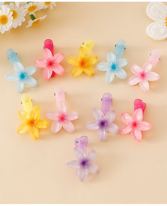 Babyhug Floral Bloom Hair Clips - PInk & Purple