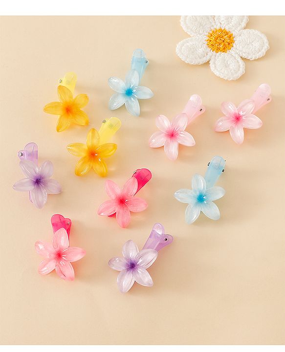 Babyhug Floral Bloom Hair Clips - PInk & Purple